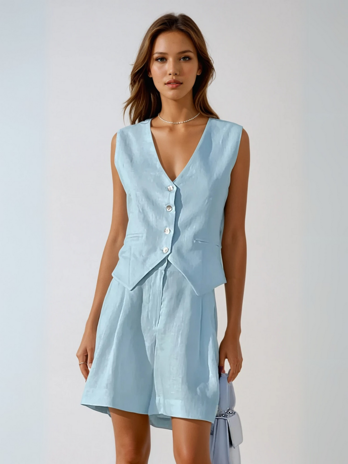 Linèa™ | Ensemble assorti de gilet et de shorts toujours décontracté