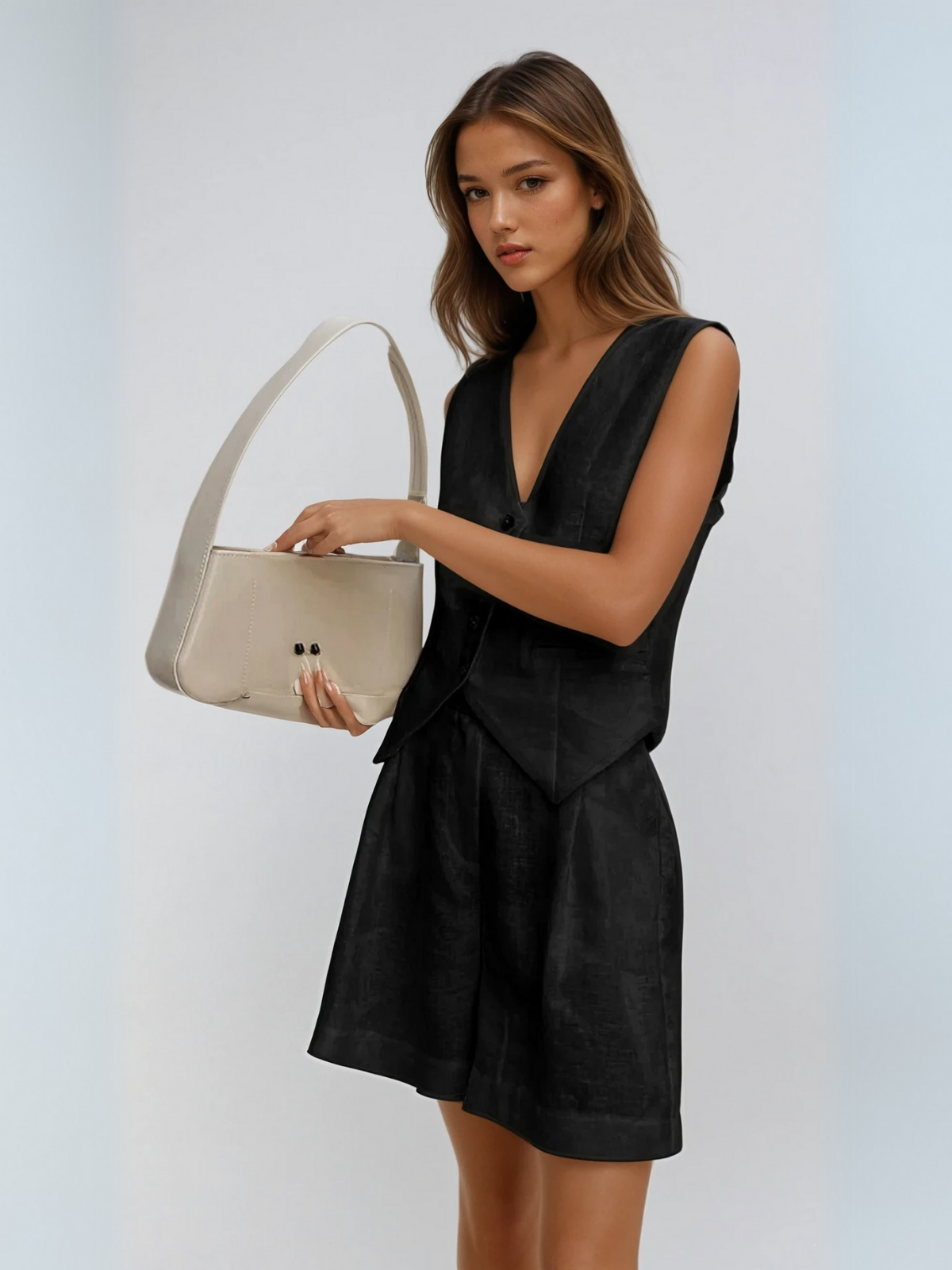 Linèa™ | Ensemble assorti de gilet et de shorts toujours décontracté
