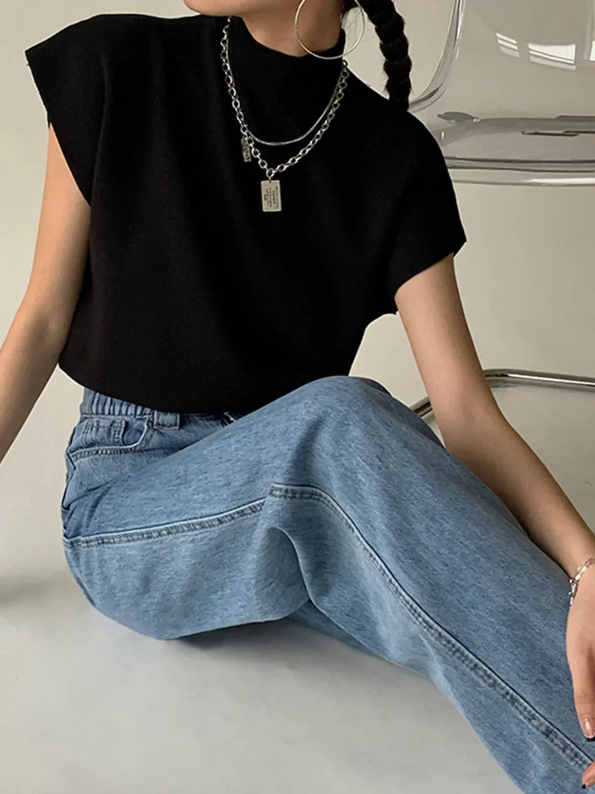 Linèa™ | Gilet en Pull Solide Décontracté