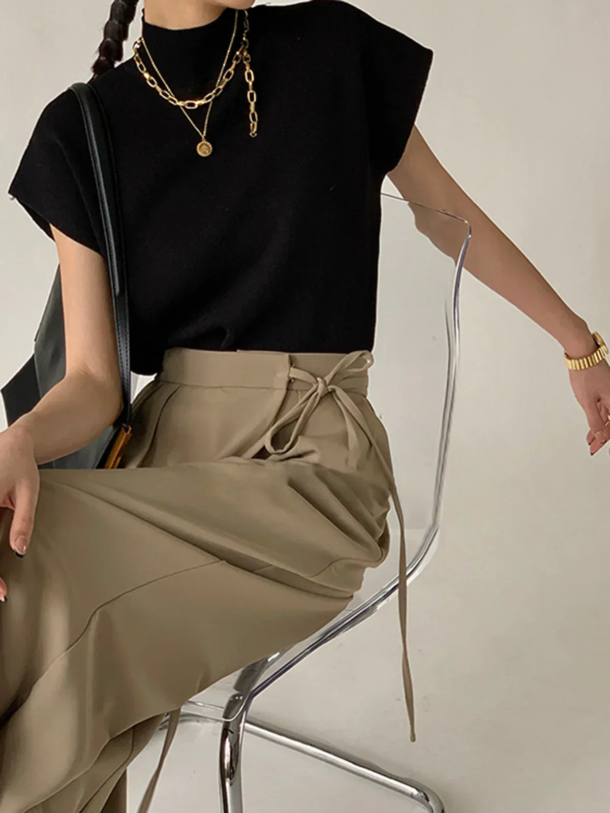 Linèa™ | Gilet en Pull Solide Décontracté