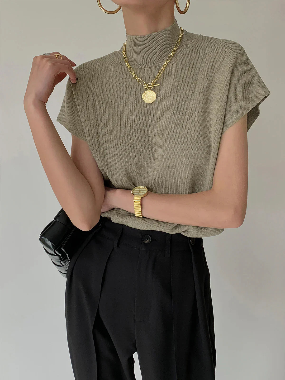 Linèa™ | Gilet en Pull Solide Décontracté