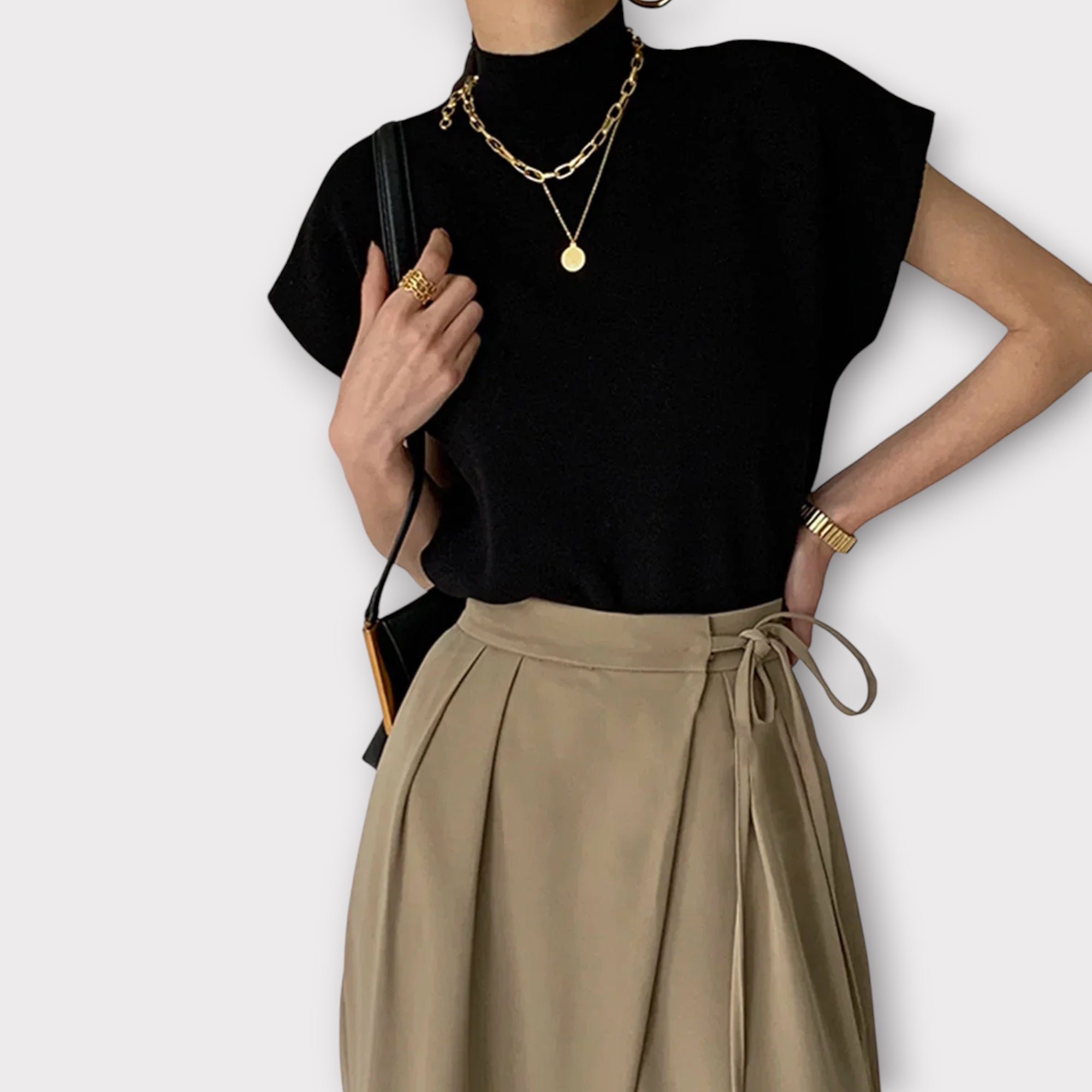 Linèa™ | Gilet en Pull Solide Décontracté
